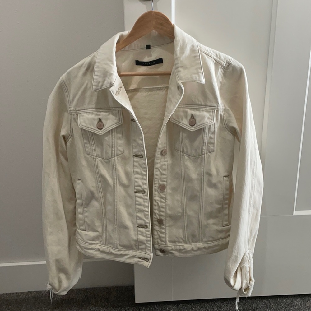 J Brand Raw Edge Cuff Denim Jacket